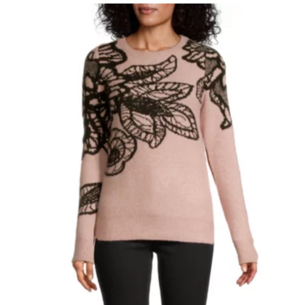 Liz Claiborne Womens Crew Neck Long Sleeve Pullover Sweater